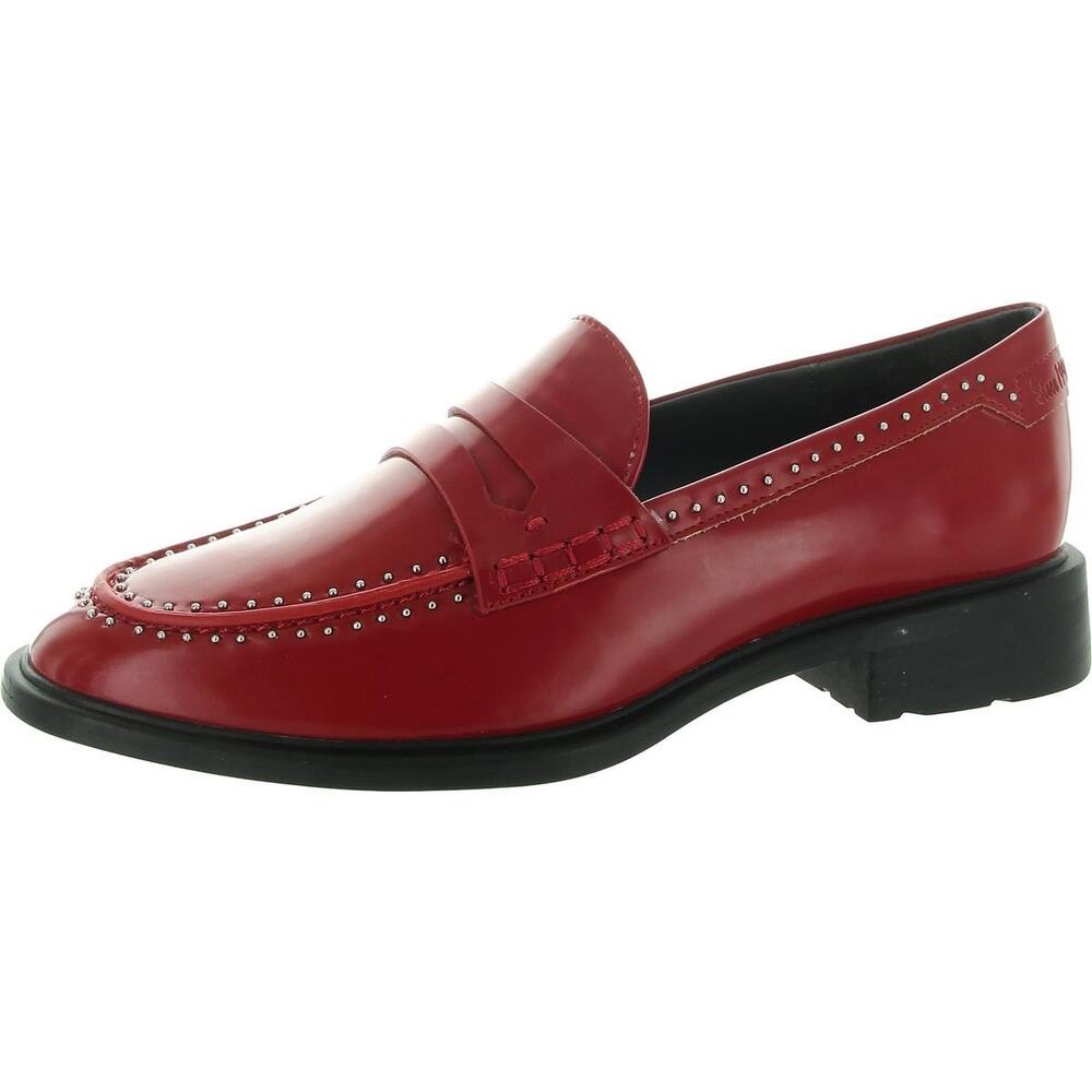 Franco Sarto Womens Eden Loafers Size 6 M EU 36 Red Patent Leather EUC